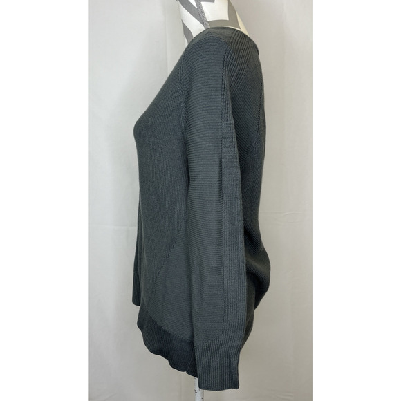 Athleta Hanover V Neck Sweater Gray Merino Wool Blend Women’s Size Small Charity - Picture 2 of 9